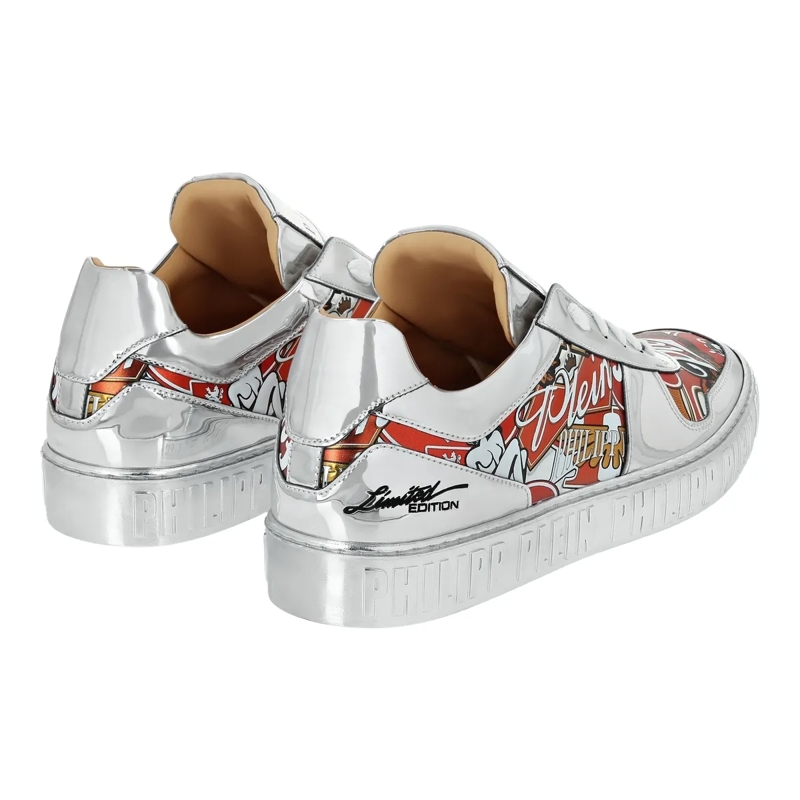 Philipp Plein Low-Top-Sneaker Lo-Top Turnschuhe Eagle silber(Image 4)