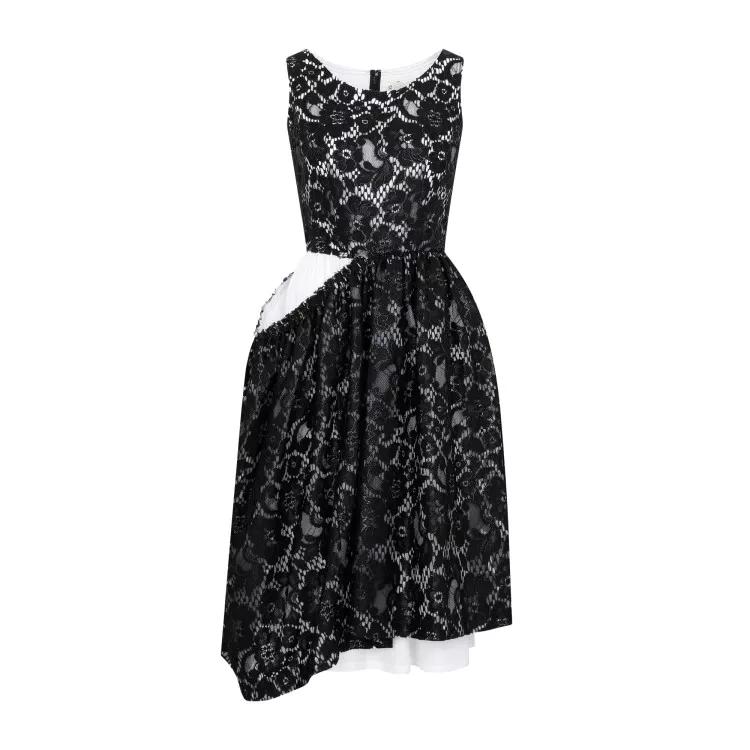 Comme des Garcons - Black And White Dress - Größe XS - black