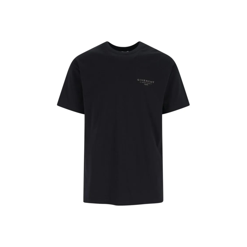 Givenchy T-Shirt Cotton Black T-Shirt With Embroidered Givenchy Log Schwarz