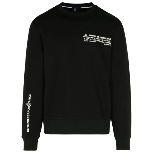 Moncler Black Cotton Blend Sweatshirt Black Tröjor