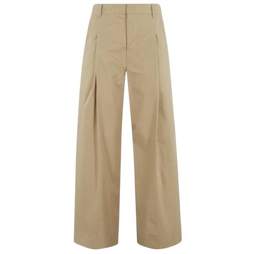 SOEUR  Wide-Leg High-Waist Pants With Structured Finish Brown