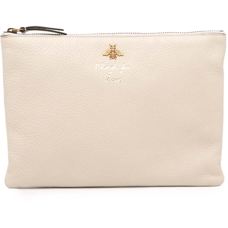 Gucci Clutch Leather Blind For Love Clutch weiß