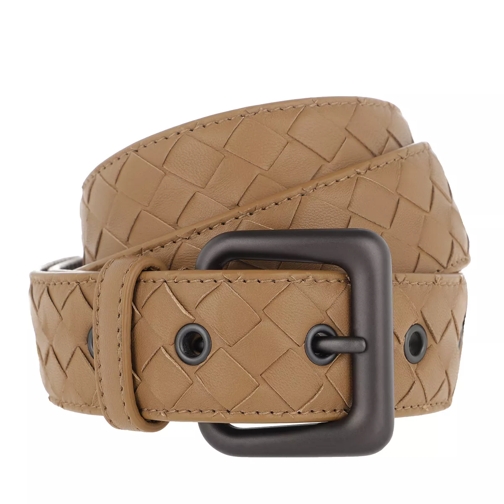 Bottega Veneta Intrecciato Nappa Belt Camel New Leather Belt