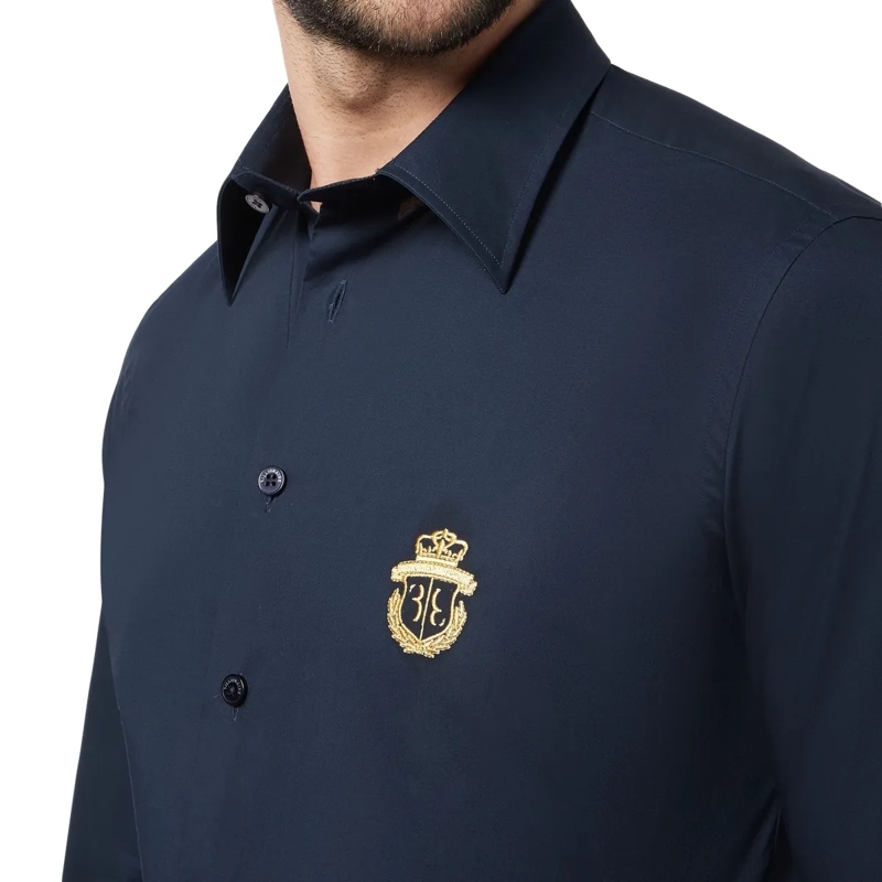 BILLIONAIRE Hemd Hemd Slim Fit Crest dunkel-blau(Image 4)