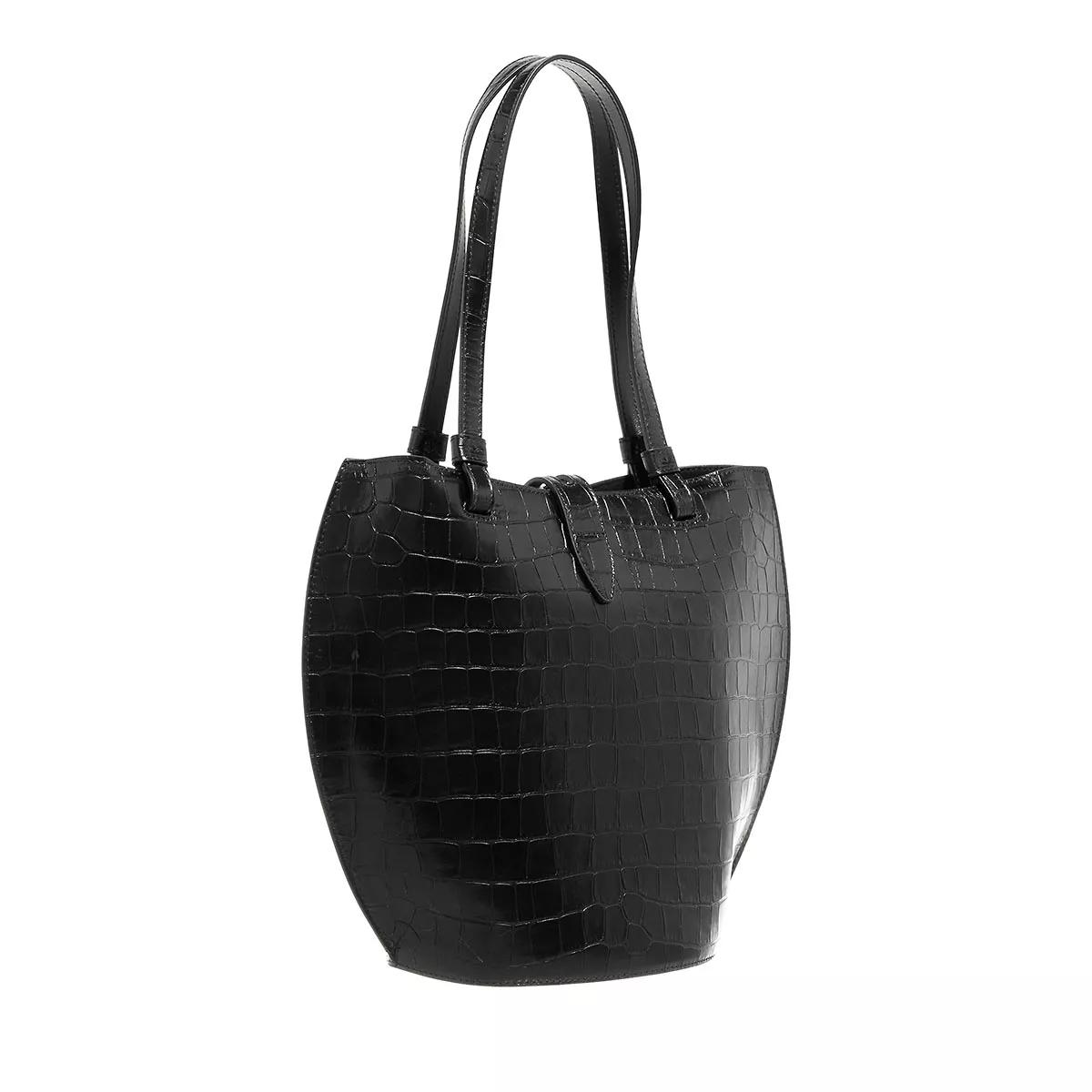 Furla Geëmbosseerde leren tas in zwart Black Dames