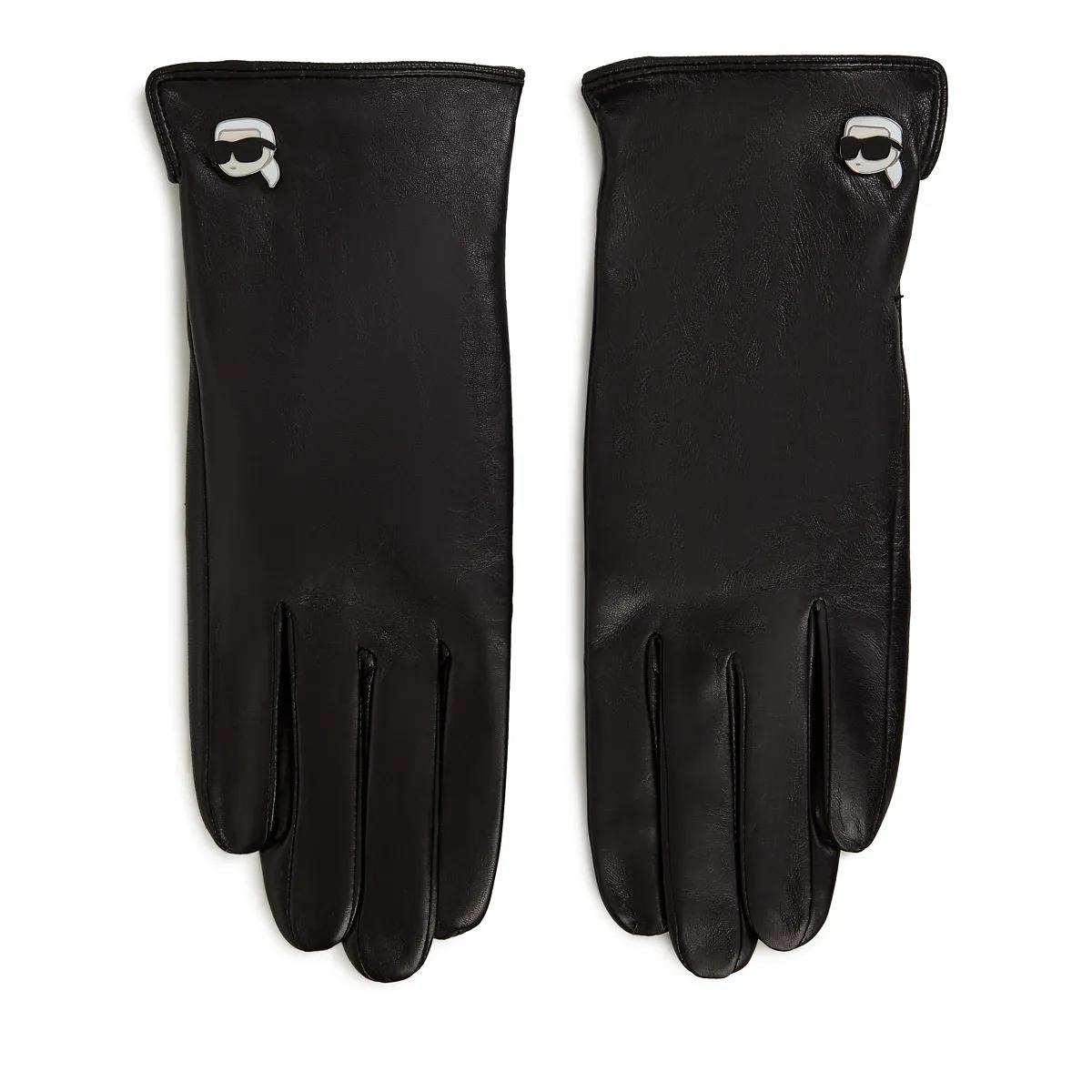 Karl Lagerfeld Handschuhe - IKON Handschuhe - Gr. S - in Schwarz - für Damen