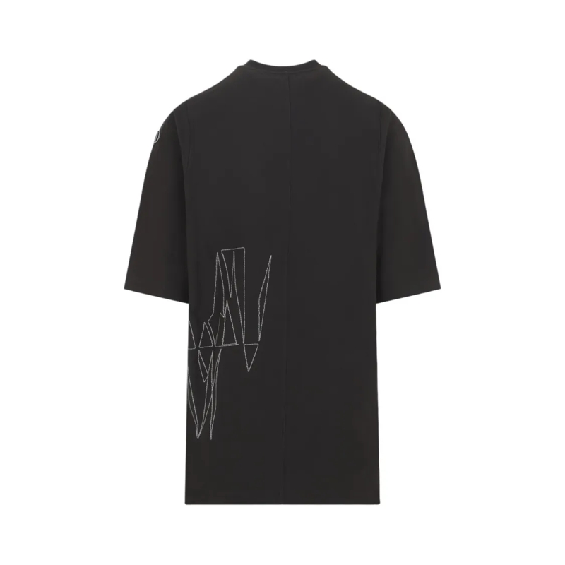 Moncler T-shirt Oversized Black T-Shirt With Geocamo Embroidery Black