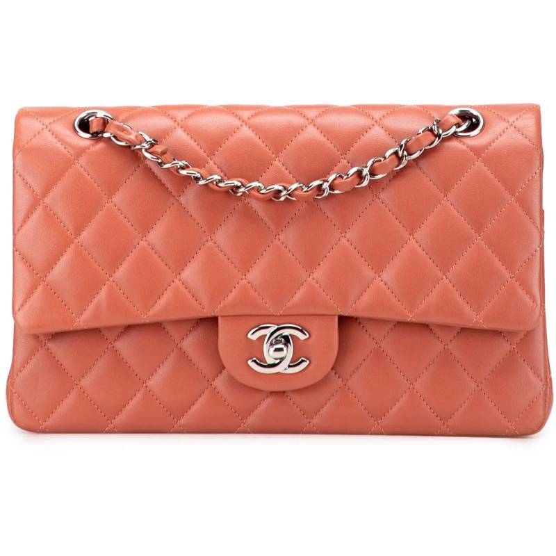 Chanel Sac à bandoulière Medium Classic Lambskin Double Flap orange