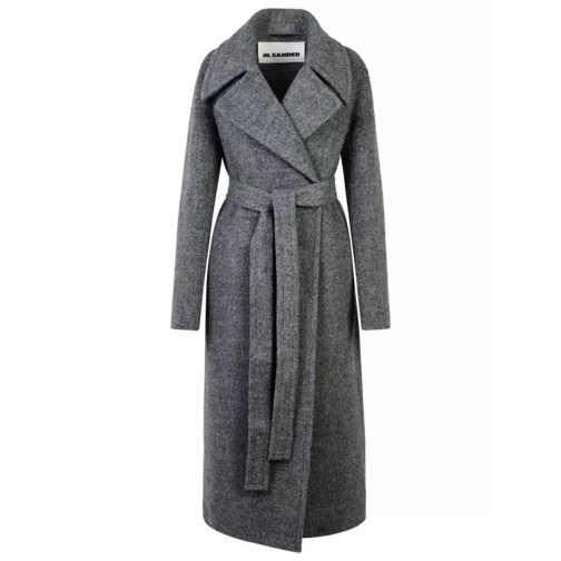 Jil Sander Grey Wool Blend Coat Grey 