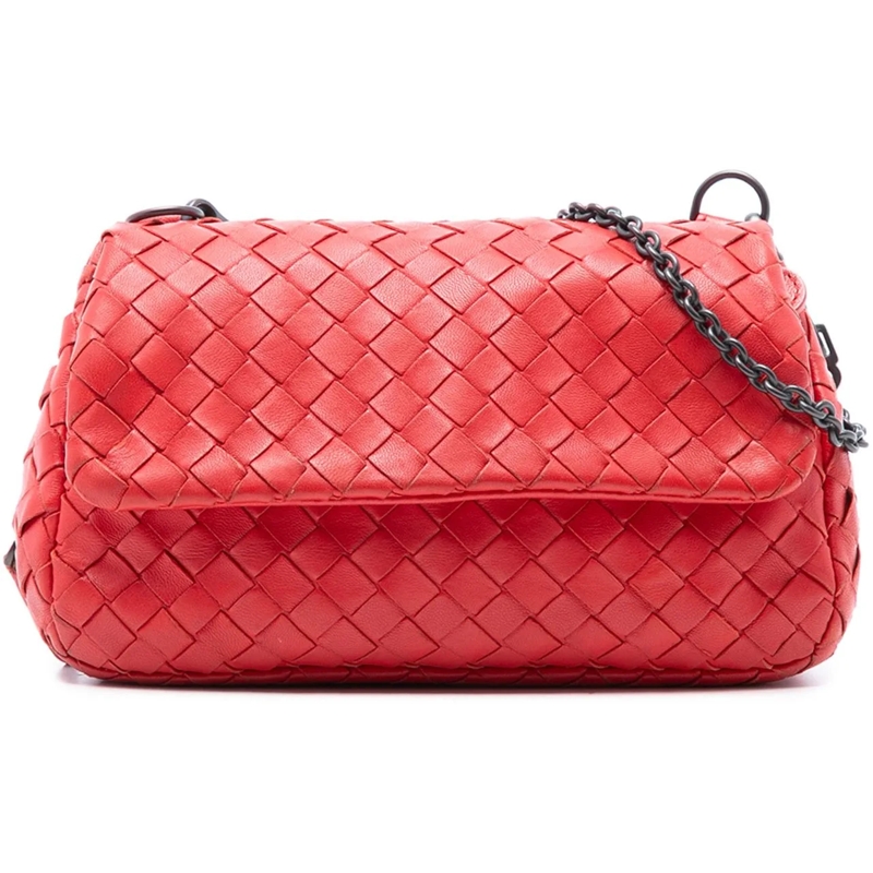 Bottega Veneta Schultertasche Mini Nappa Intrecciato Expandable Chain Flap Cross rot