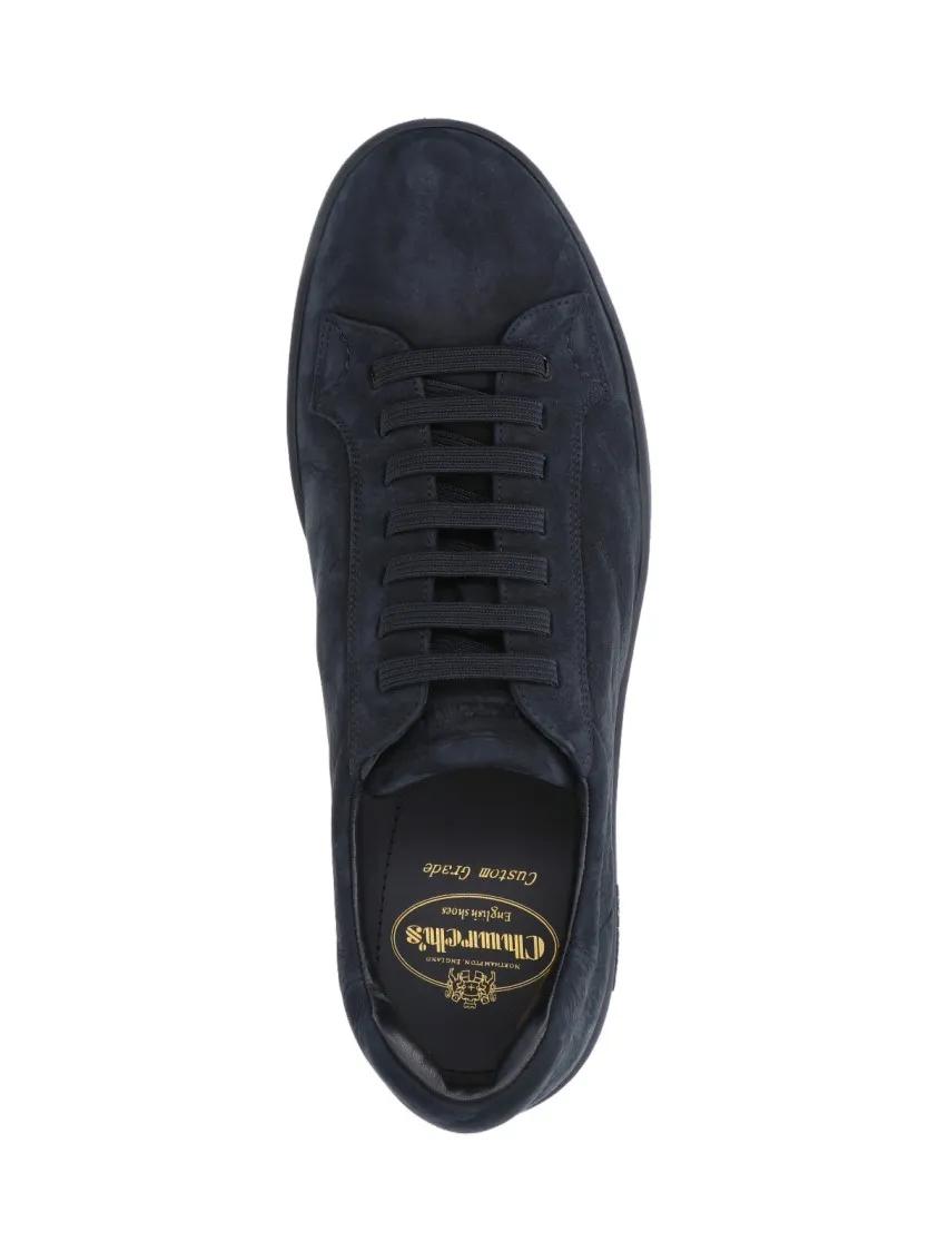 Thumbnail - Church's Low-Top Sneaker - Navy Textured Leather Low-Top Sneakers With Rounde - Gr. 7_5 - in Schwarz - für Damen