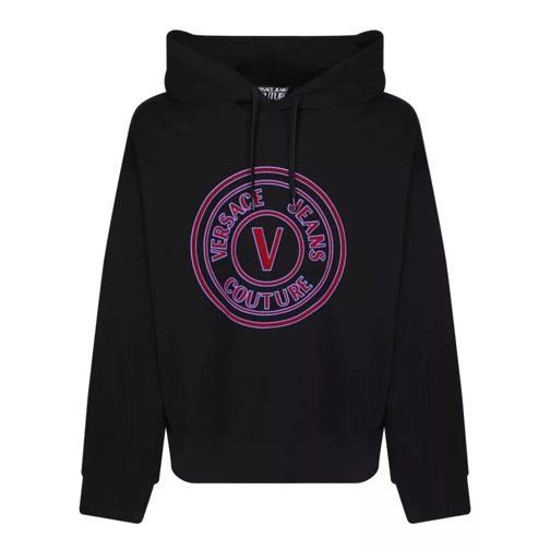 Versace Jeans Couture Frontal Logo Black Hoodie Black 