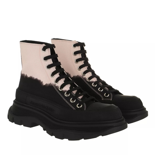 Alexander McQueen Tread Slick Ankle Boots Black/Rose/Silver Bottes à lacets
