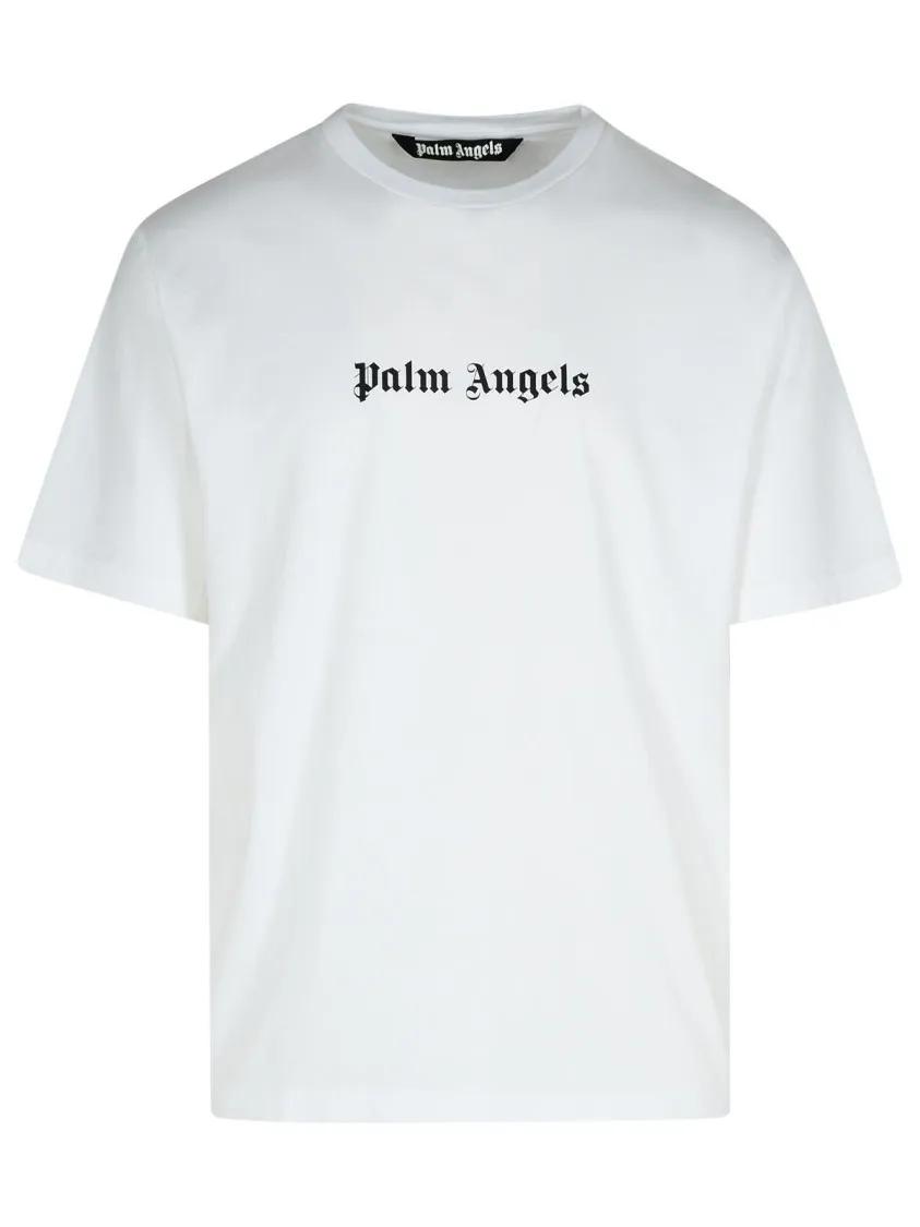 Palm Angels - White Cotton T-Shirt - Größe M - weiß