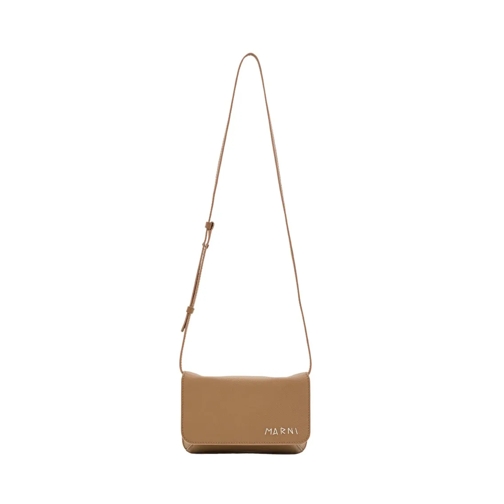 Marni Shoulder Leather Bag Brown Axelremsväska