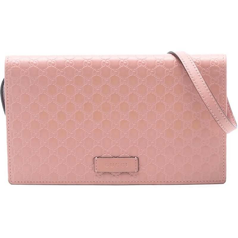 Gucci Schultertasche Microguccissima Wallet on Strap rose