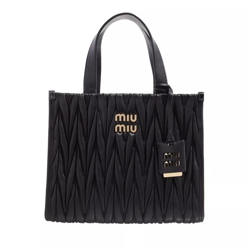 Miu Miu Nappa Leather Shopping Bag Black Rymlig shoppingväska