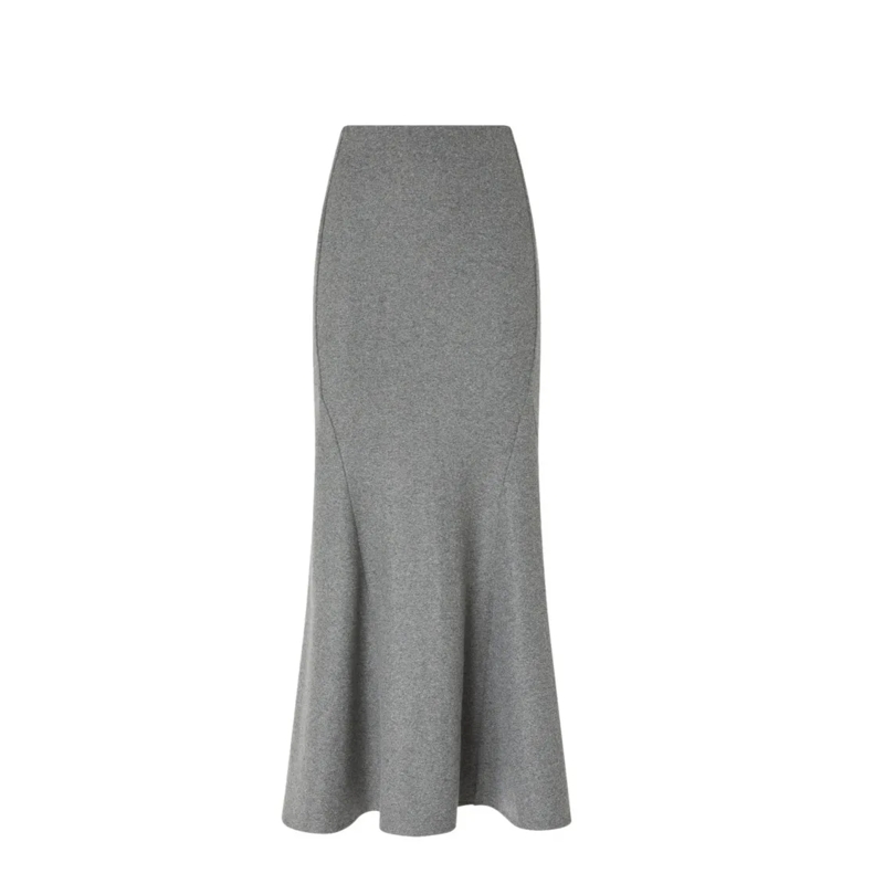 Pinko Minirok Flared Hem Midi Skirt With Straight Inserts Grey