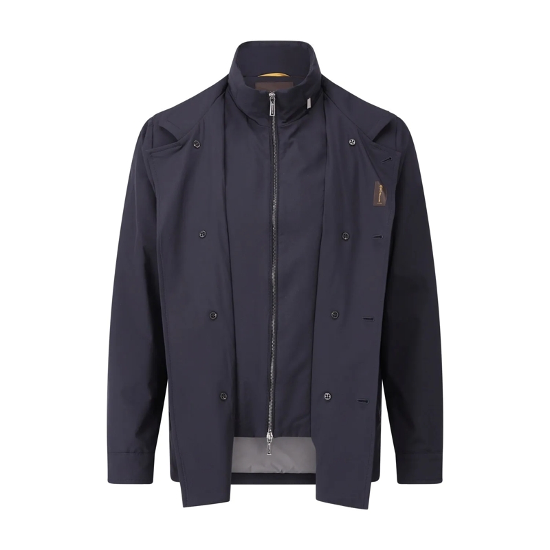 Moorer Übergangsmantel Mantel Volmer mit Jackeneinsatz Dunkelblau(Image 4)