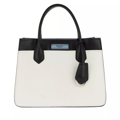 Prada Dual Bag Calfskin Black/White Rymlig shoppingväska