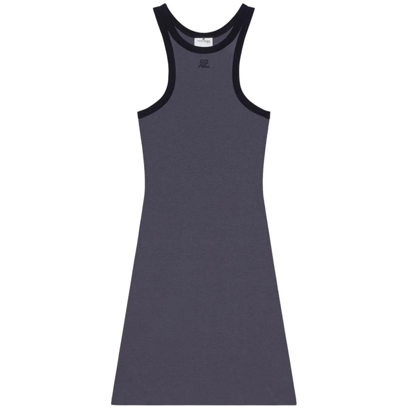 Courrèges Mini-jurk Steel Blue Sleeveless Mini Dress Grey
