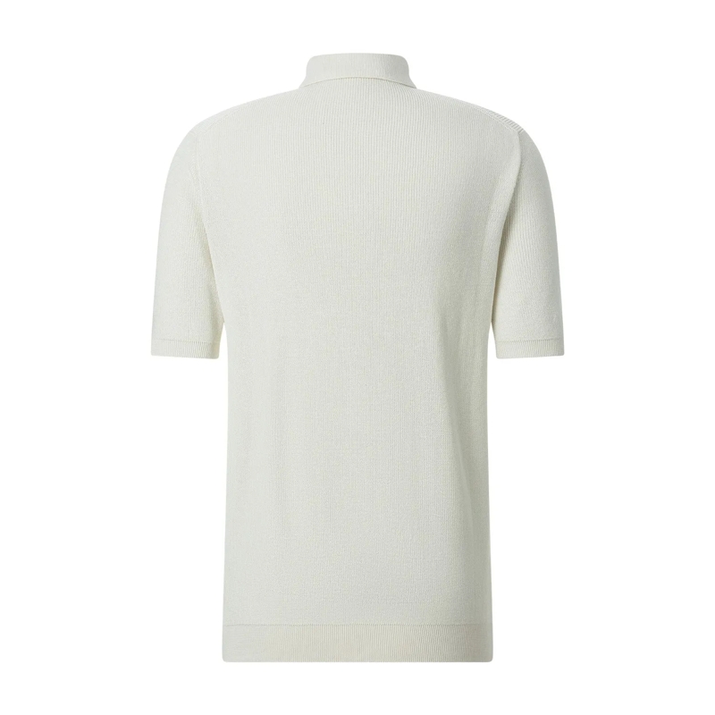 FILIPPO DE LAURENTIIS Poloshirt Poloshirt aus Crêpe-Baumwolle weiß(Image 4)