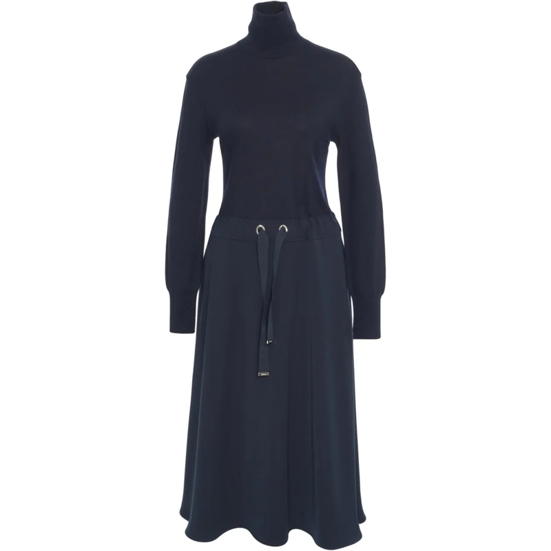 Herno Robe longue Maxi dress with turtleneck blau