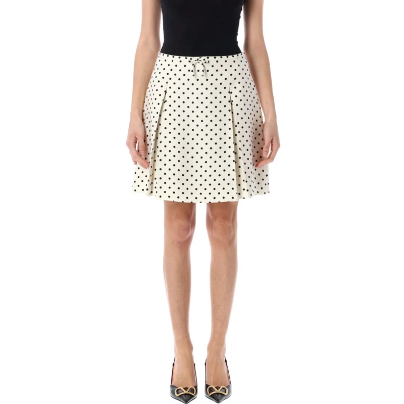 Valentino Garavani Minirok Polka Dot Mini Skirt Neutrals