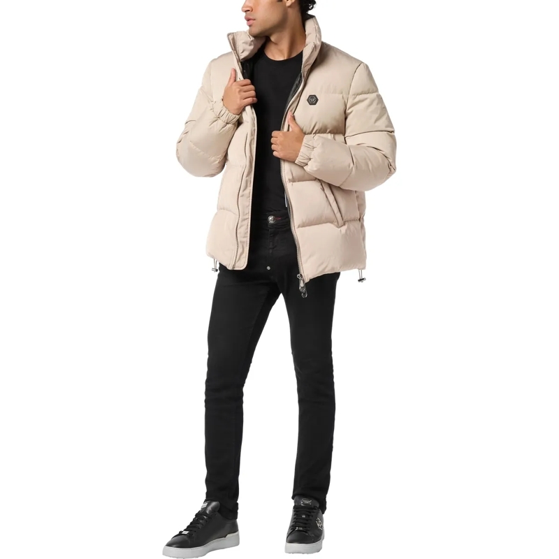 Philipp Plein Lederjacke Jacke beige(Image 4)