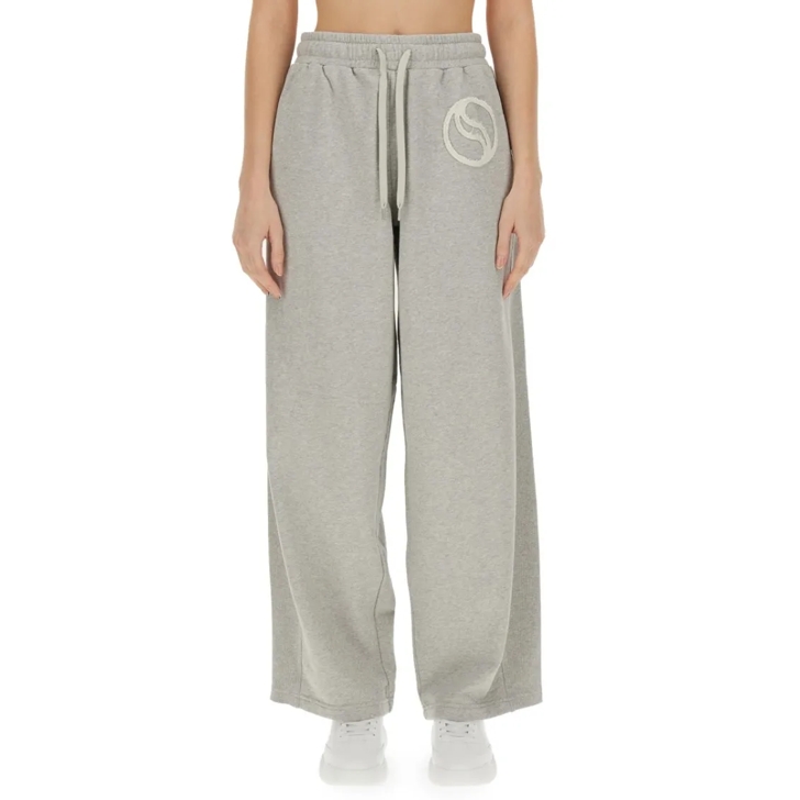 パンツ Stella Mccartney Wide Leg Cotton Jogging Pants With Subtle Stella McCartney Wide Leg Cotton Jogging Pants With Subtle