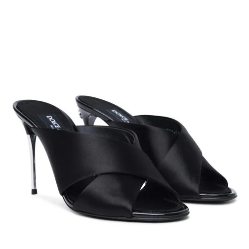 Dolce&Gabbana Black Leather Sandals Black Sandale