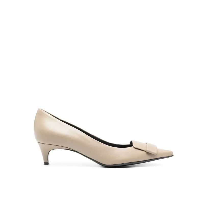 sergio rossi Escarpins Sr1 Leather Pumps With Pointed Toe And Bow Detail Neutrals