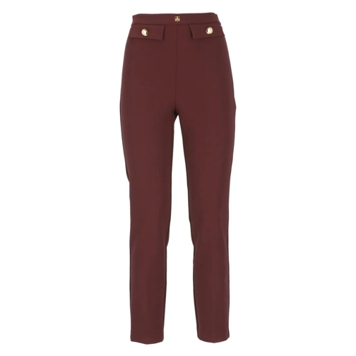 Elisabetta Franchi Bordeaux Cropped Pants Burgundy 