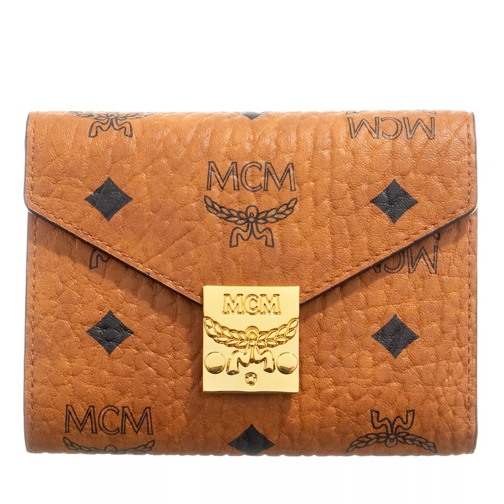 MCM Tracy Flap Wallet/Tri-Fold Small Cognac Tri-Fold Portemonnaie