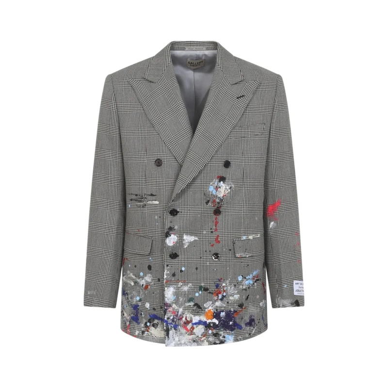 Gallery Dept. Blazer Double-Breasted Checkered Coat With Multicolor Pai Grey
