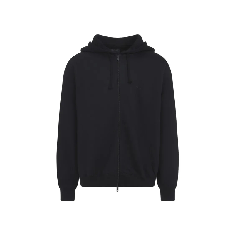 Y-3  Brushed Terry Hoodie With Drawstring Hood Black