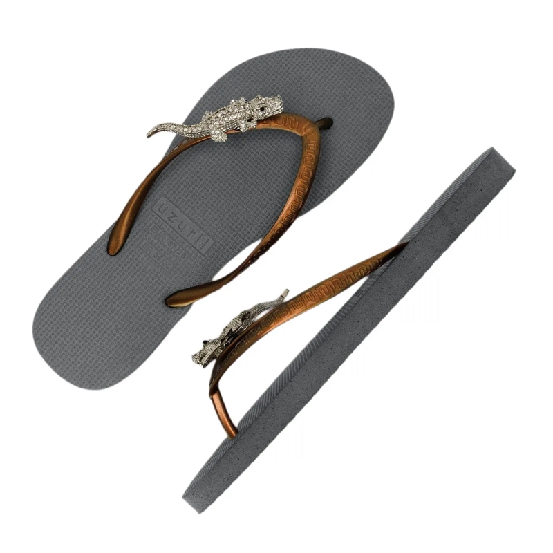 UZURII Flip Flops Zehentrenner Silver Crocodile Switch silber(Image 3)