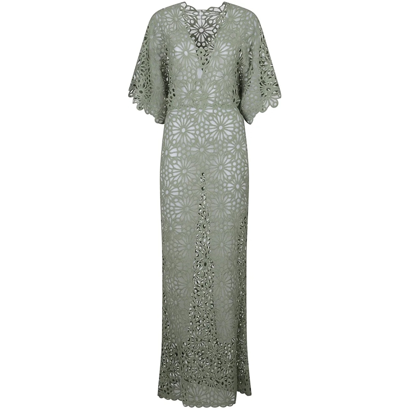 Norma Kamali Robe midi Obie Dress Green grün