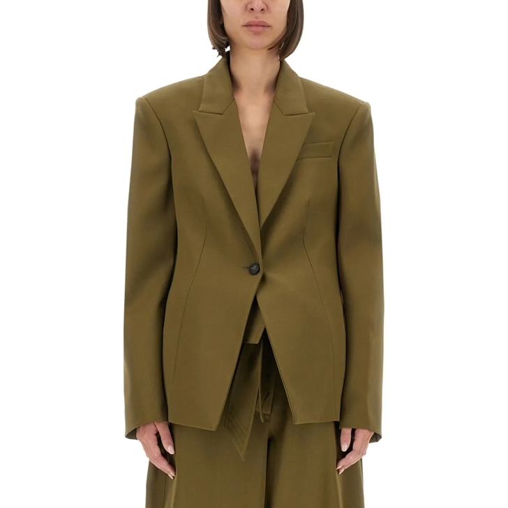 ボトムスその他 The Attico Tailored Gabardine Jacket With Unique Tie Detail The Attico Tailored Gabardine Jacket With Unique Tie Detail