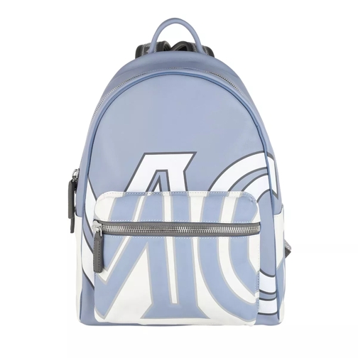 MCM Stark Logo Backpack Light Blue Backpack