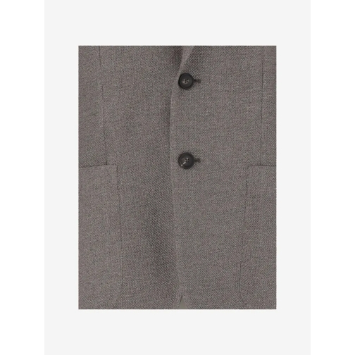 Tagliatore Blazer Silk And Wool Single-Breasted Jacket Grey (Image 3)