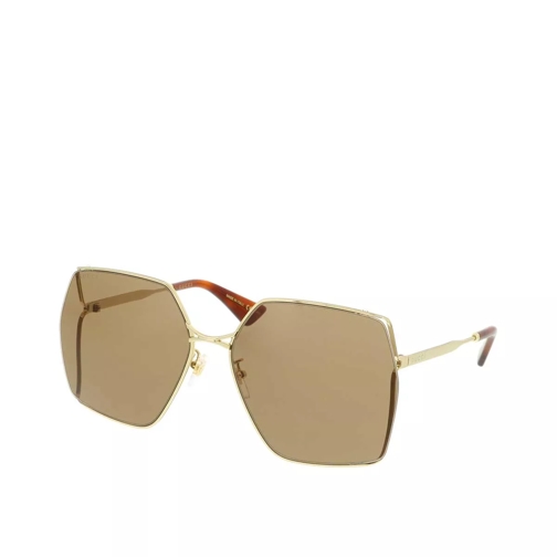 Gucci GG0817S-002 65 Sunglass WOMAN METAL Gold Sonnenbrille