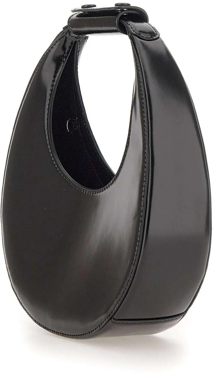 Staud Hobo bags Mini Moon Bag Leather Black in zwart