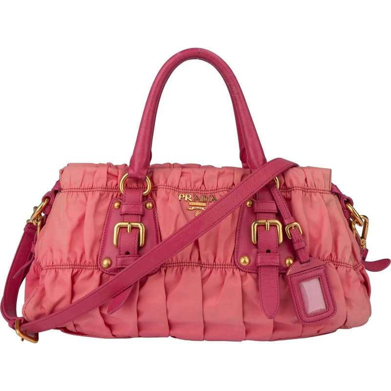 Prada Schultertasche Prada Pink Quilted Nylon City Handbag rose