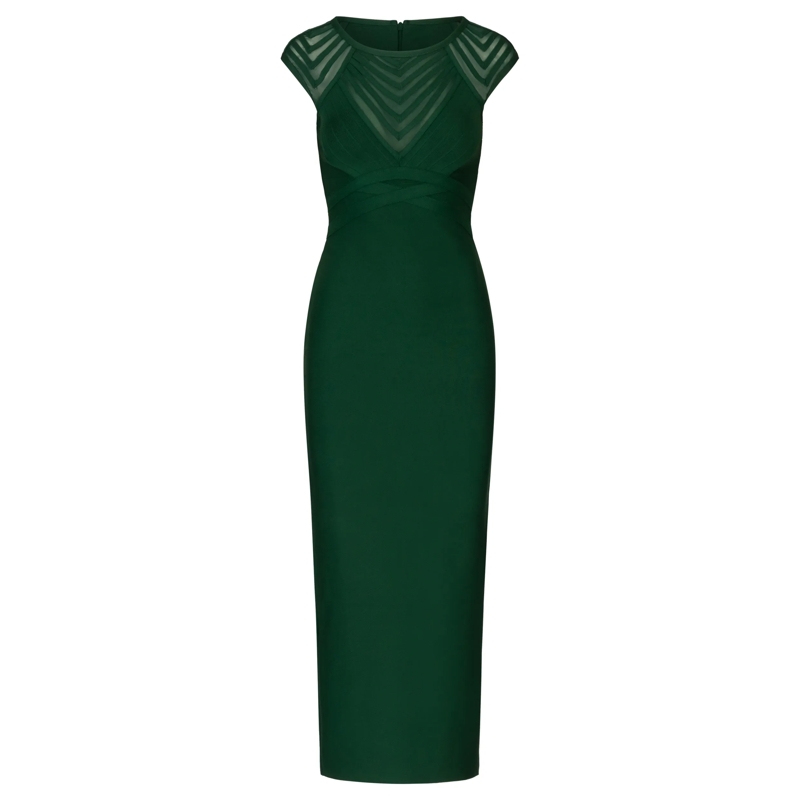 Kraimod Abendkleid Bandagekleid dunkel-grün