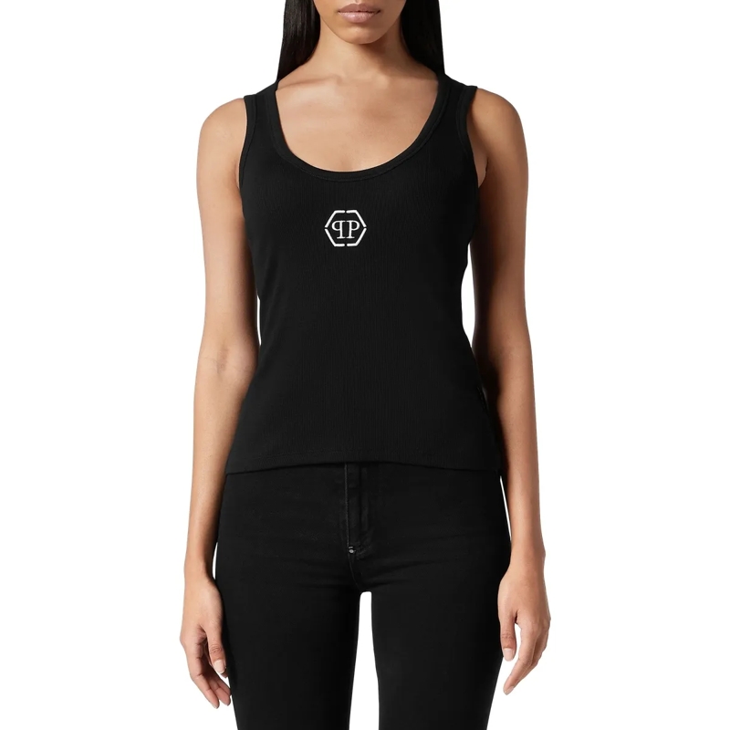 Philipp Plein Top Tanktop Hexagon schwarz(Image 3)
