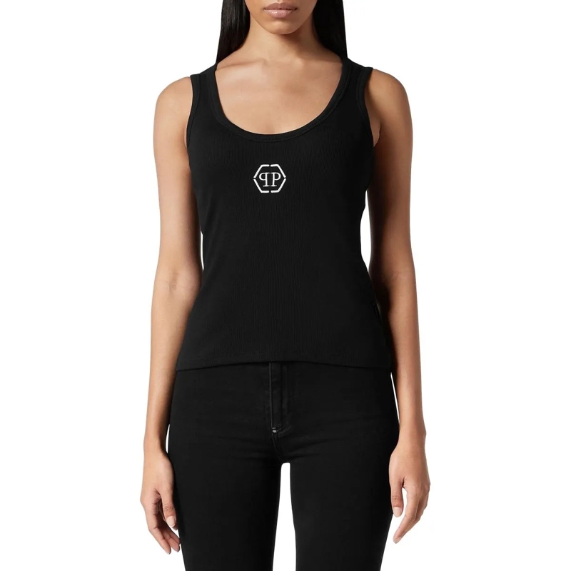 Philipp Plein Top Tanktop Hexagon schwarz(Image 4)