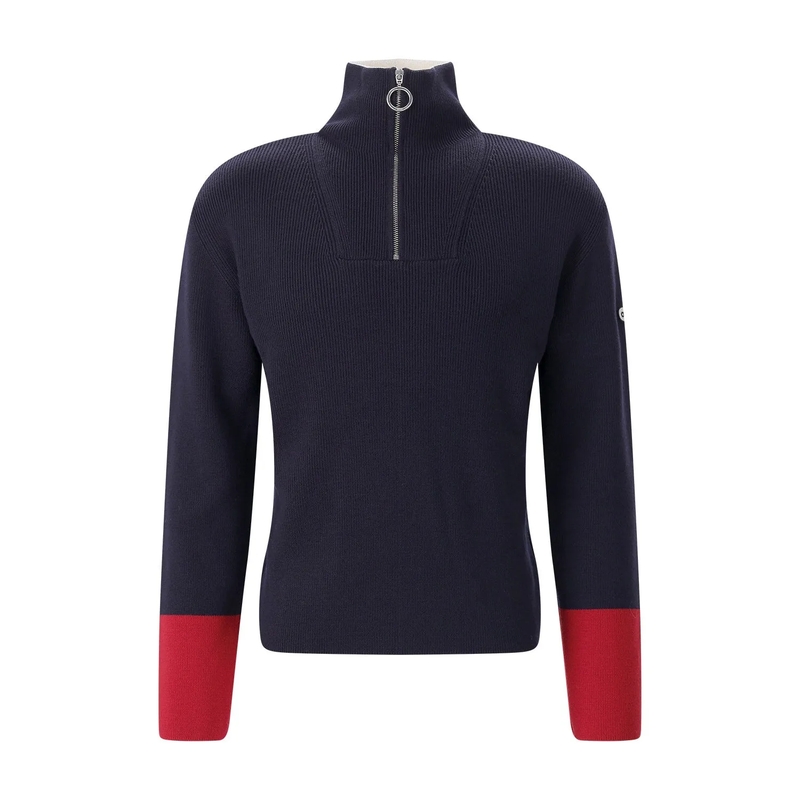 AMI Paris Pullover Troyer aus Merinowolle blau
