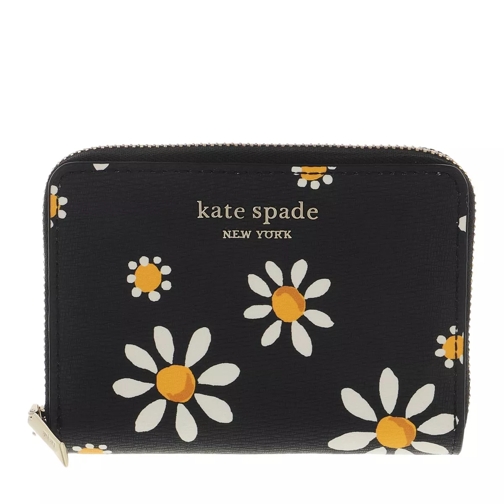 Kate Spade New York Spencer Daisy Dots Zip Card Case Black Multi Portemonnaie mit Zip-Around-Reißverschluss