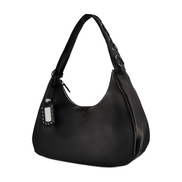 GANNI Bou Xxl Shoulder Bag - Leather - Black Black